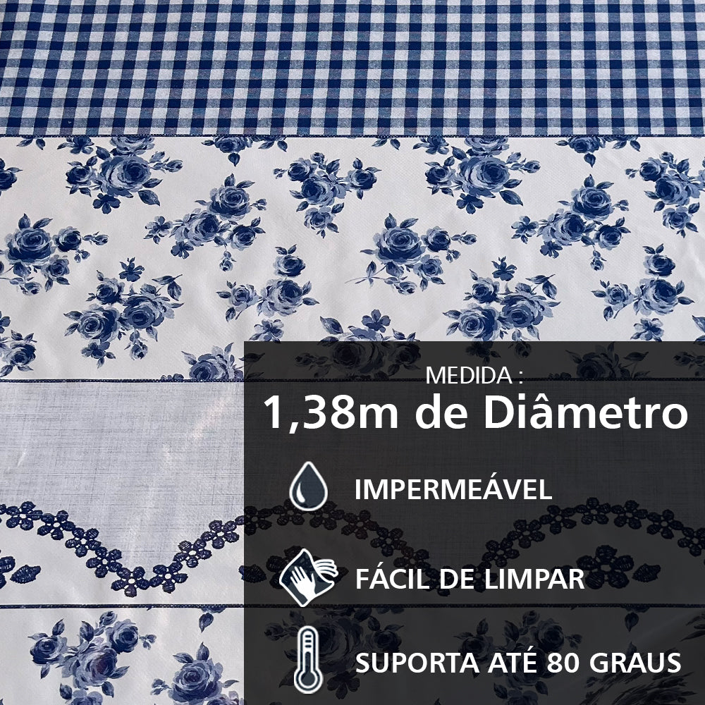 Toalha de Mesa Redonda Impermeável Térmica até 80 ° Portuguesa