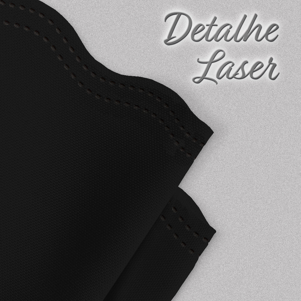 Kit 10 Guardanapos Mesa Posta em Tecido Oxford Corte a Laser - Preto