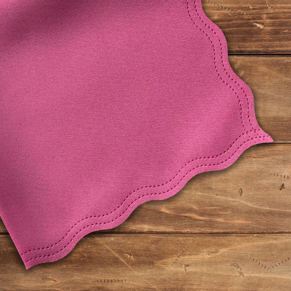 Kit 10 Guardanapos Mesa Posta em Tecido Oxford Corte a Laser - Rosa Pink