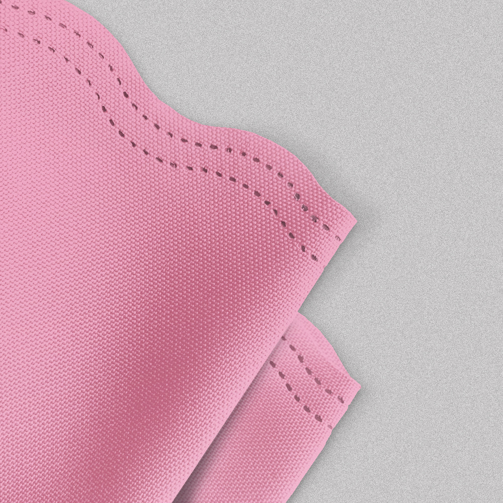 Kit 10 Guardanapos Mesa Posta em Tecido Oxford Corte a Laser - Rosa Claro