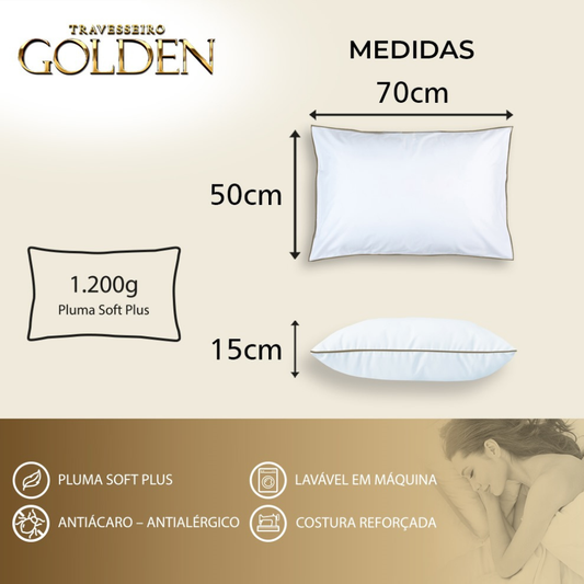 Travesseiro Golden 300 Fios 100% Algodão