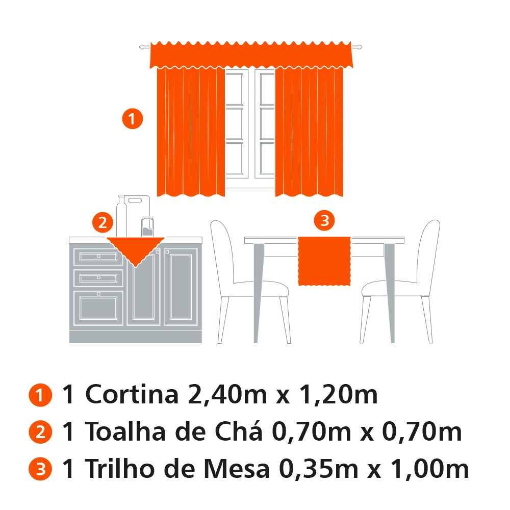 Kit de Cozinha 3 Peças Joyce