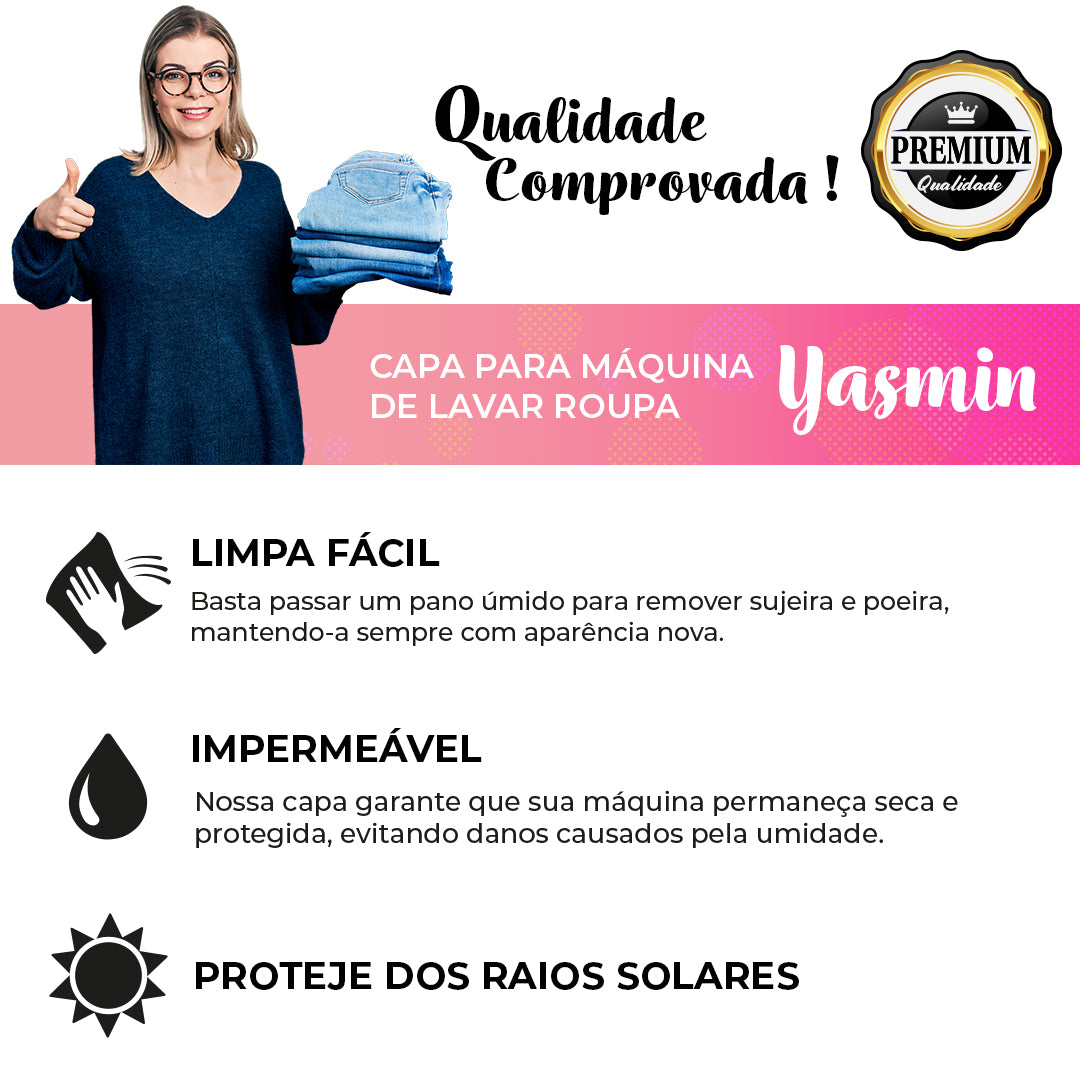 Capa Para Maquina de Lavar Roupas Linha Yasmin