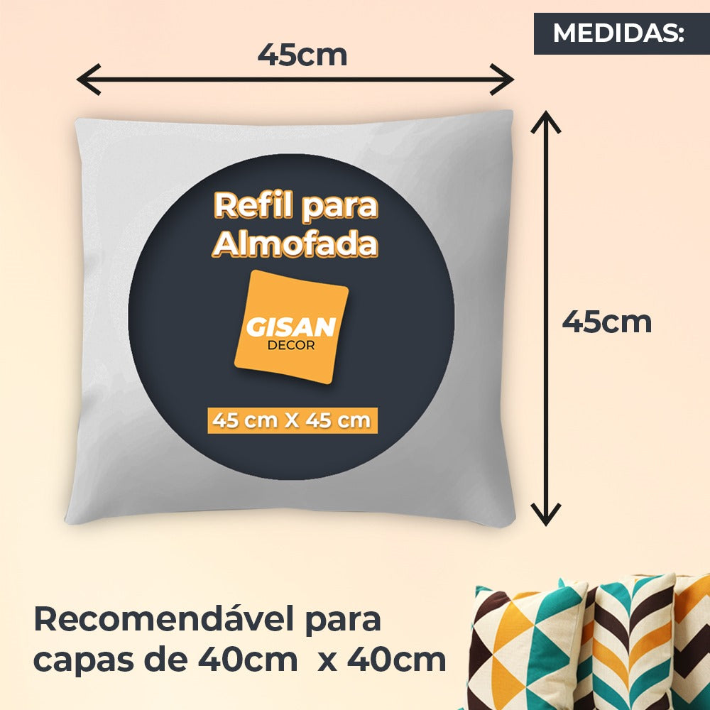Kit Com 4 Refil Almofadas Siliconada Enchimento Fibra Branco