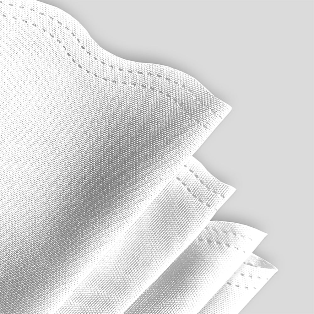 Kit 10 Guardanapos Mesa Posta em Tecido Oxford Corte a Laser - Branco