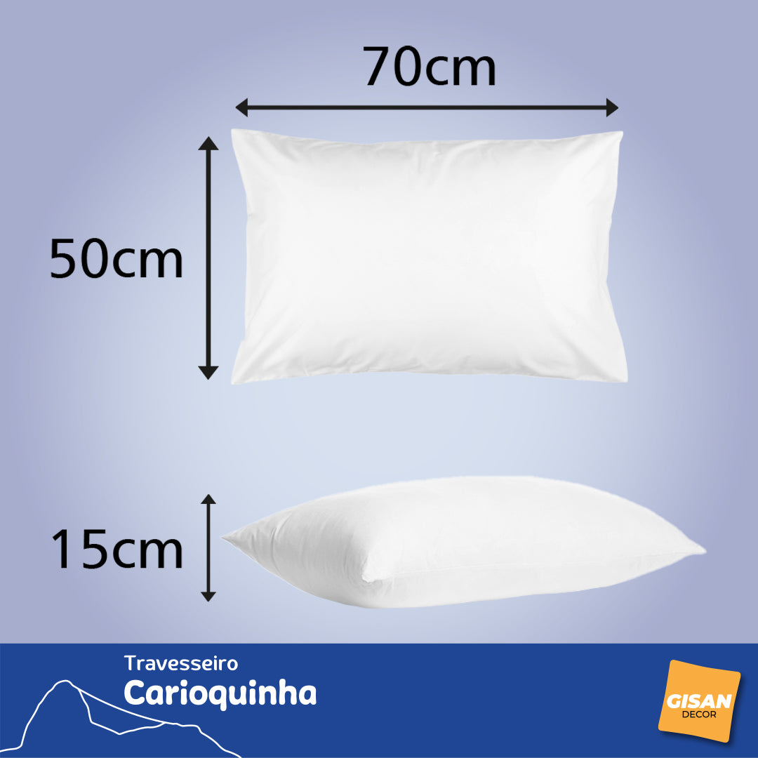 Kit com 4 Travesseiros Carioquinha 50cm x 70cm
