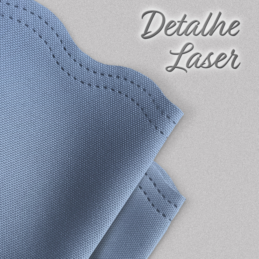 Kit 10 Guardanapos Mesa Posta em Tecido Oxford Corte a Laser - Azul Claro