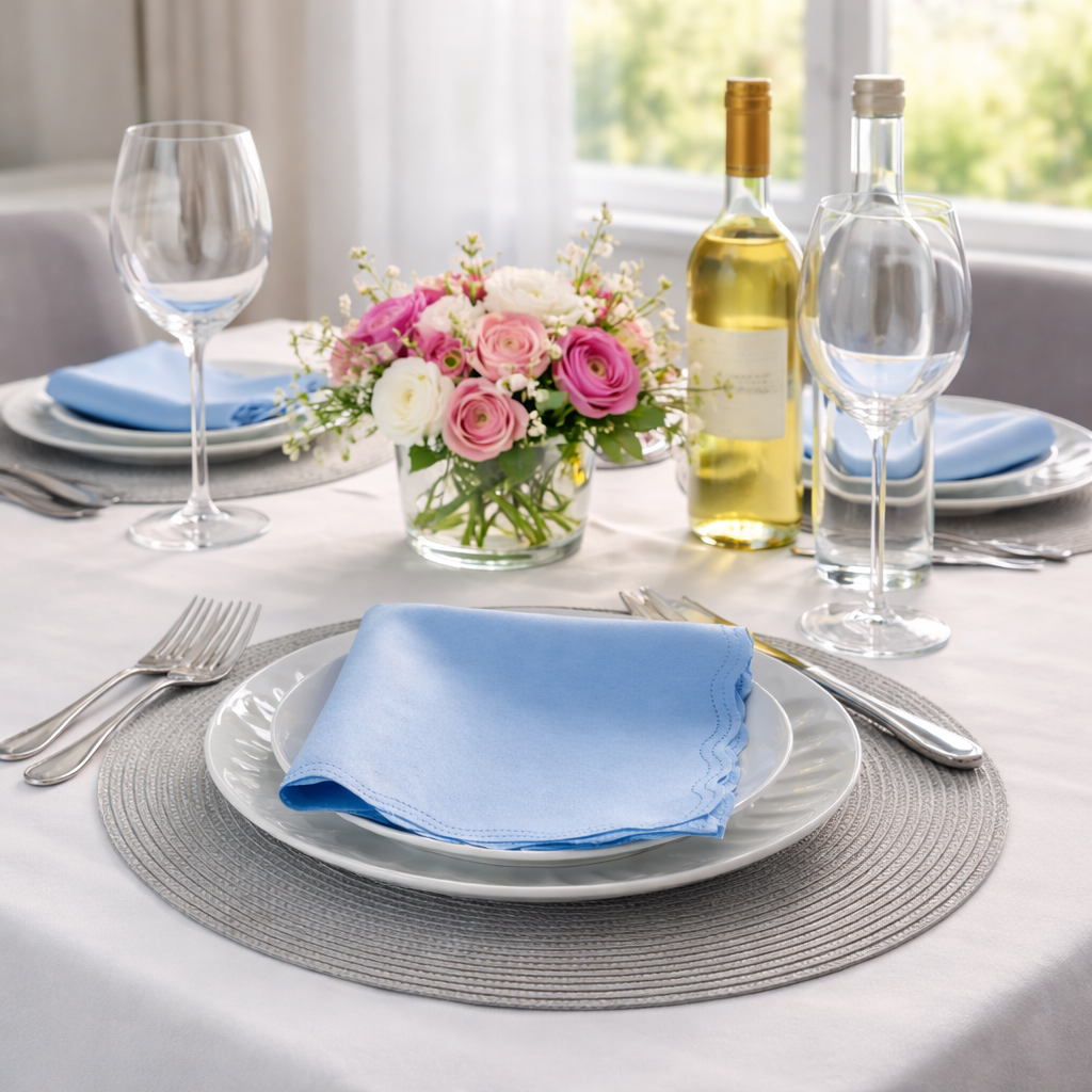 Guardanapo de Tecido Oxford Kit 10 Unidades 33cm Corte a Laser e Cores Variadas Mesa Posta