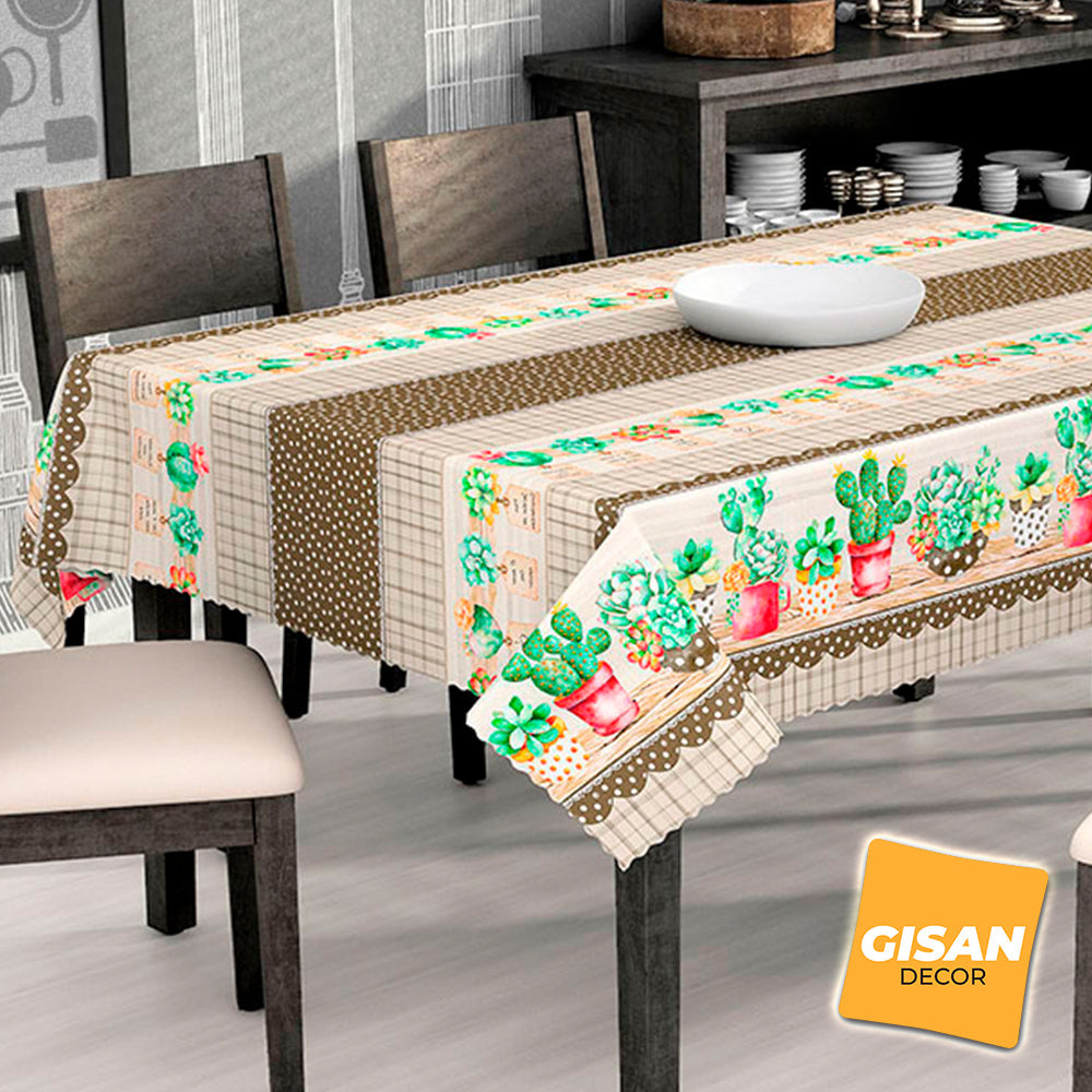 Toalha De Mesa Térmica Impermeável Cozinha Cactus
