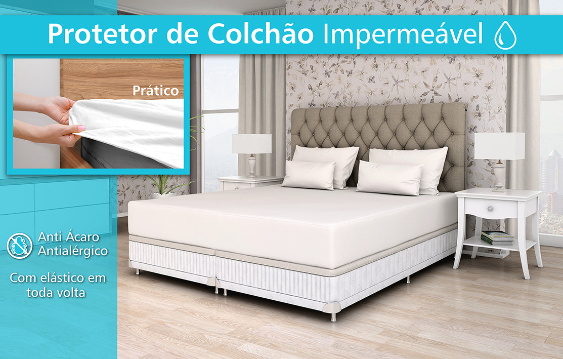 Capa Protetora de Colchão Impermeável Casal