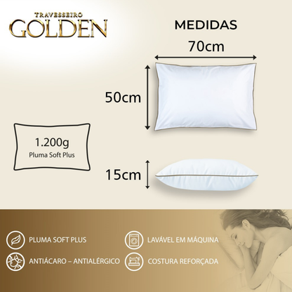 Travesseiro Golden 300 Fios 100% Algodão