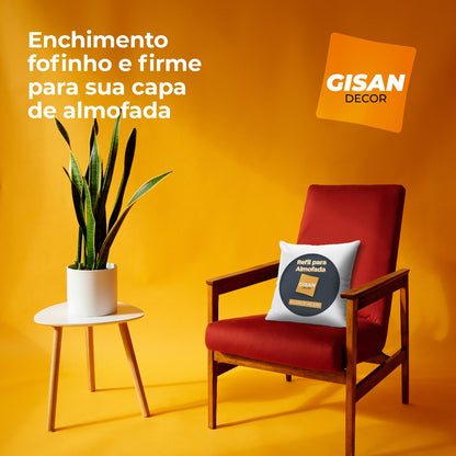 Kit Com 4 Refil Almofadas Siliconada Enchimento Fibra Branco