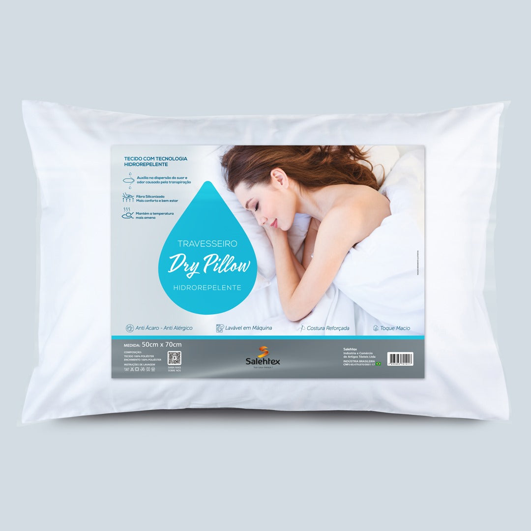 Travesseiro Macio Confortavel Anti Alérgico Siliconada Impermeável -  Dry Pillow
