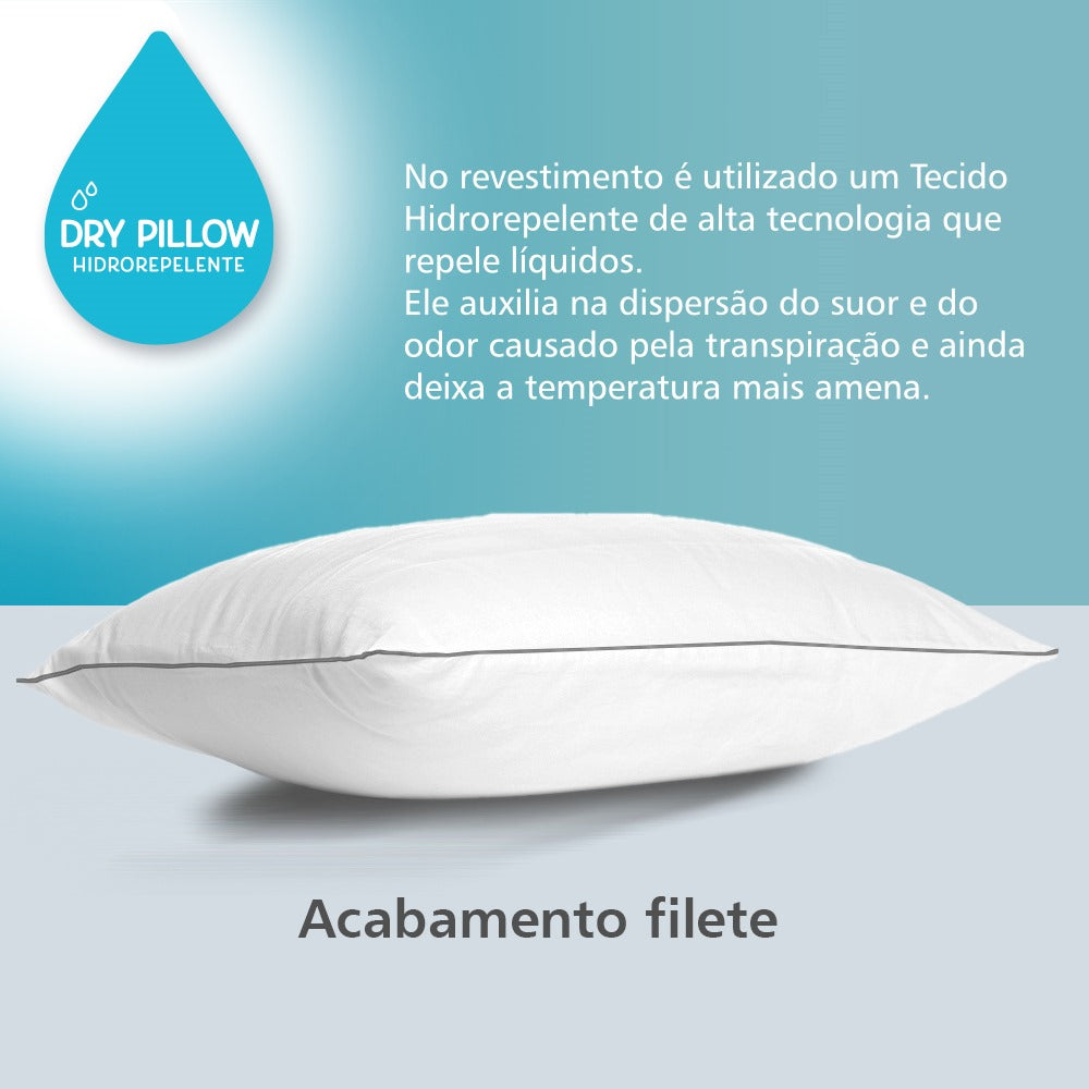 Travesseiro Macio Confortavel Anti Alérgico Siliconada Impermeável -  Dry Pillow