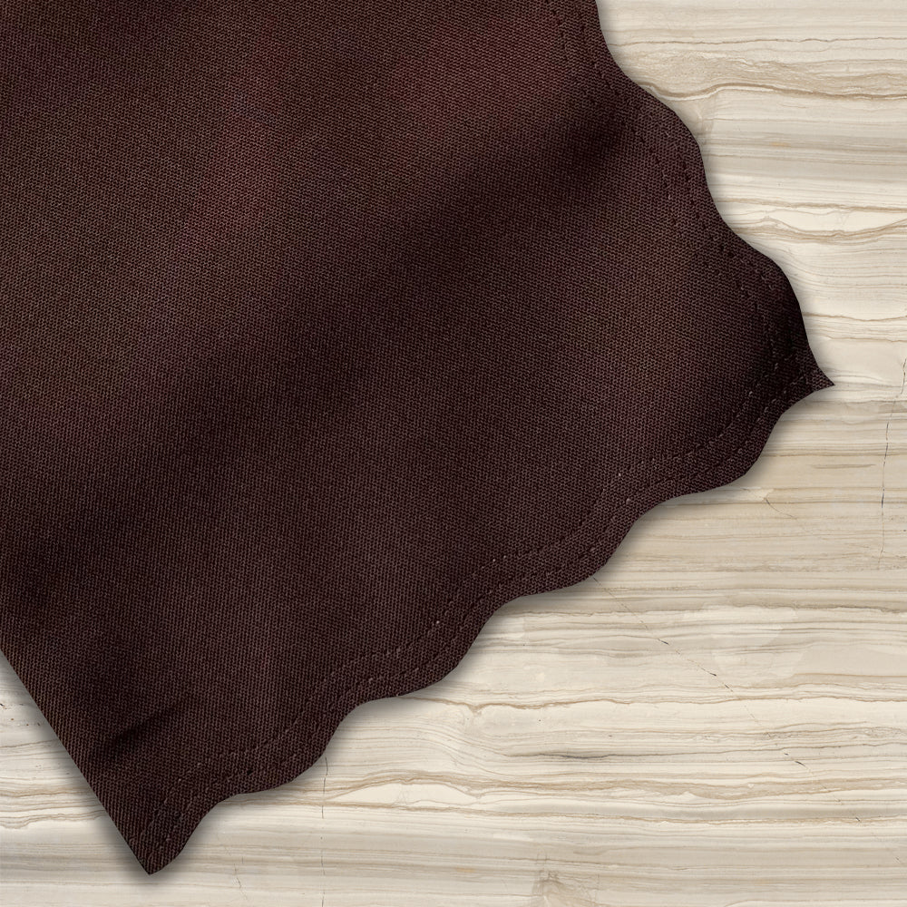 Kit 10 Guardanapos Mesa Posta em Tecido Oxford Corte a Laser - Marrom Chocolate
