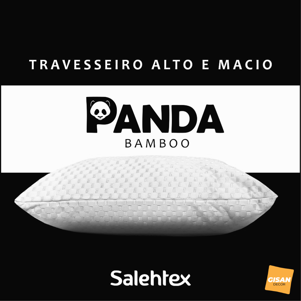 Travesseiro Massageador Panda Alto Macio Fibra Soft Tecido Respirável