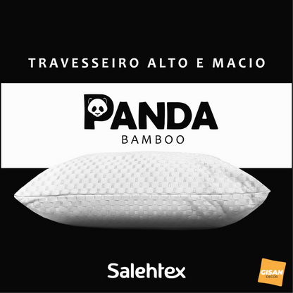 Travesseiro Massageador Panda Alto Macio Fibra Soft Tecido Respirável