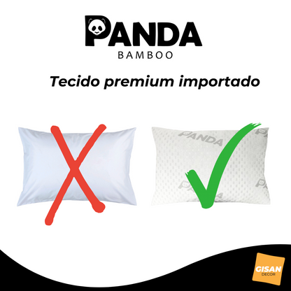 Travesseiro Massageador Panda Alto Macio Fibra Soft Tecido Respirável