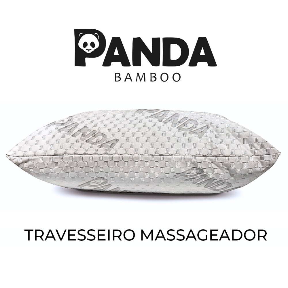 Travesseiro Massageador Panda Alto Macio Fibra Soft Tecido Respirável