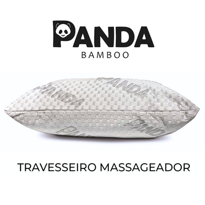 Travesseiro Massageador Panda Alto Macio Fibra Soft Tecido Respirável