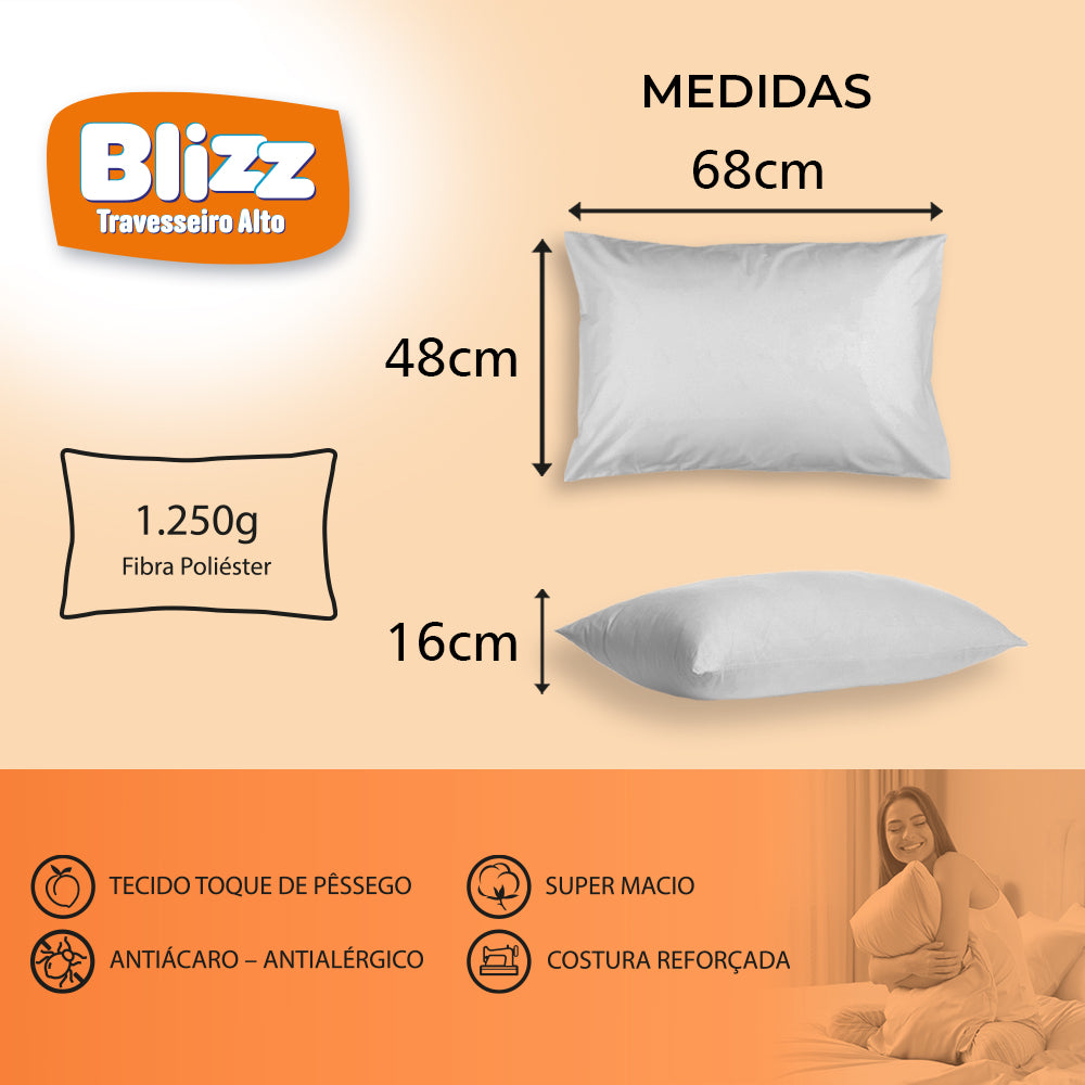 Travesseiro Blizz Toque de Pêssego